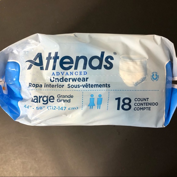 LOT OF 2 ~Attends Adult Underwear Size Large (18) - Picture 2 of 7